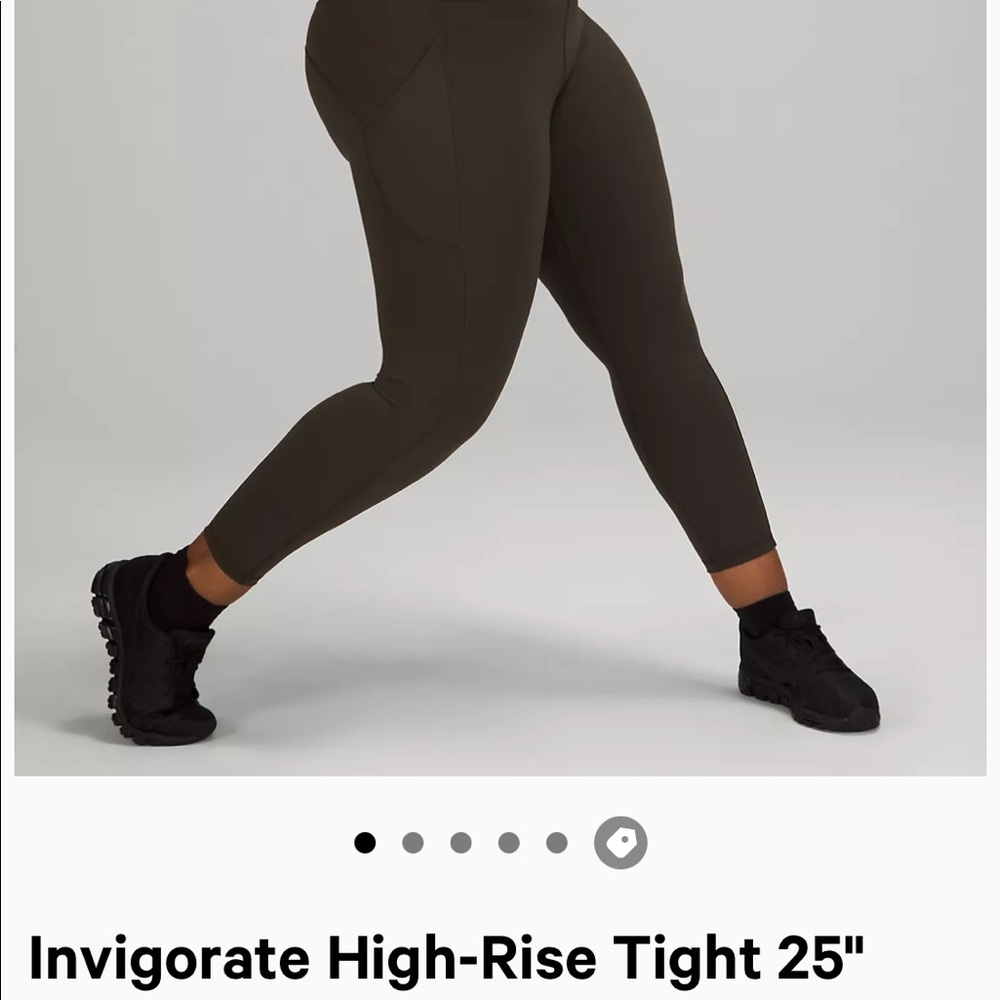 Lululemon Invigorate High Rise Tight 25 inch Dark Olive